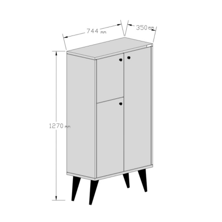 %100 Mdf Lam AnFa  3 Kapaklı 6 Bölme 4 Raflı Ayakkabılık