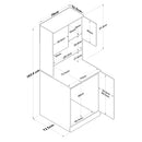 % 100 Mdf Lam Çamaşır Makinesi Dolabı Kapaklı 3 Raflı Üst Dolaplı Banyo Dolabı Beyaz -ceviz